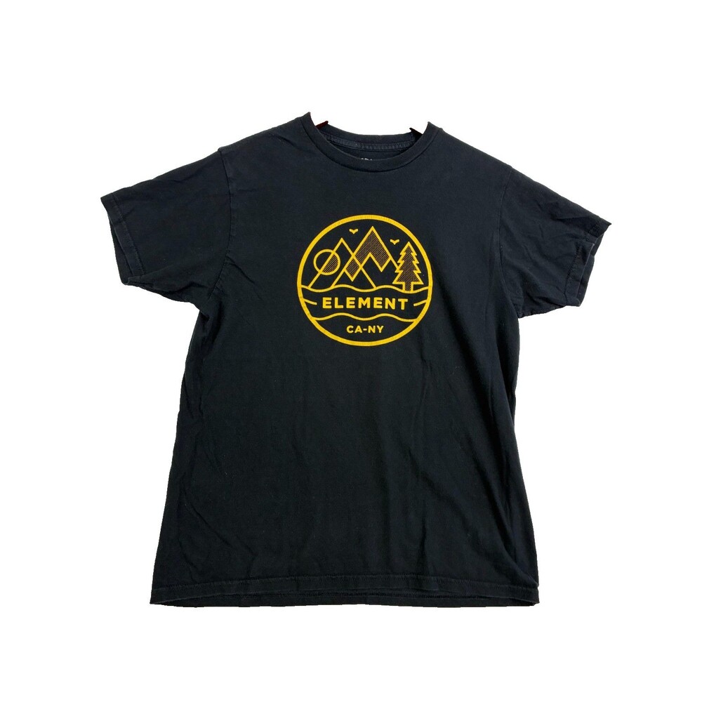 Element Mens Medium Black Graphic T Shirt CA NY Mountains Outdoor Skate Tee